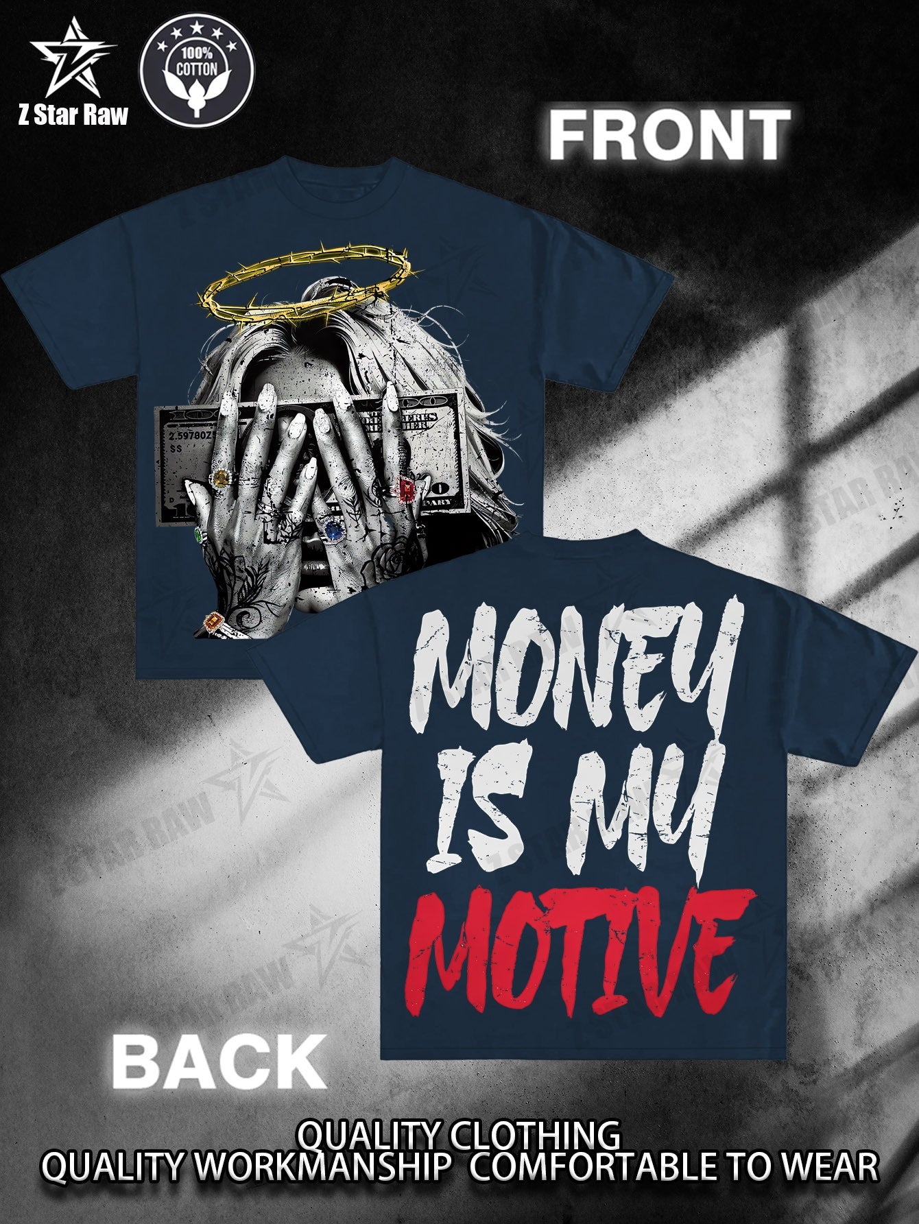Money Is My Motive Angel Girl Tee