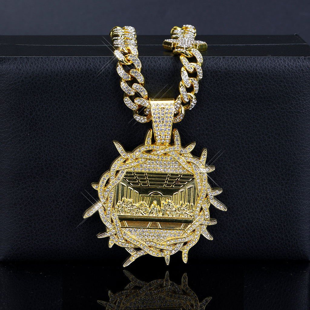 DATNEWDRIP Iced Out Thorned Last Supper Pendant