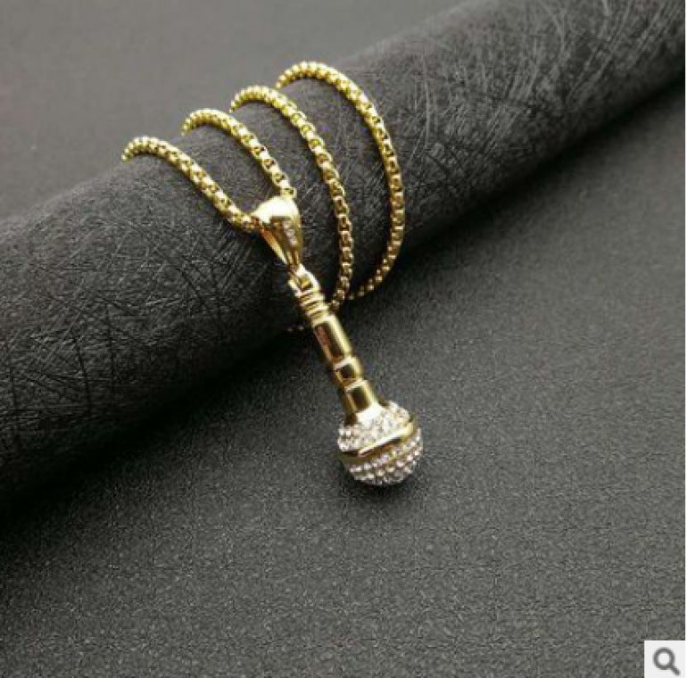 Creative hip-hop microphone necklace