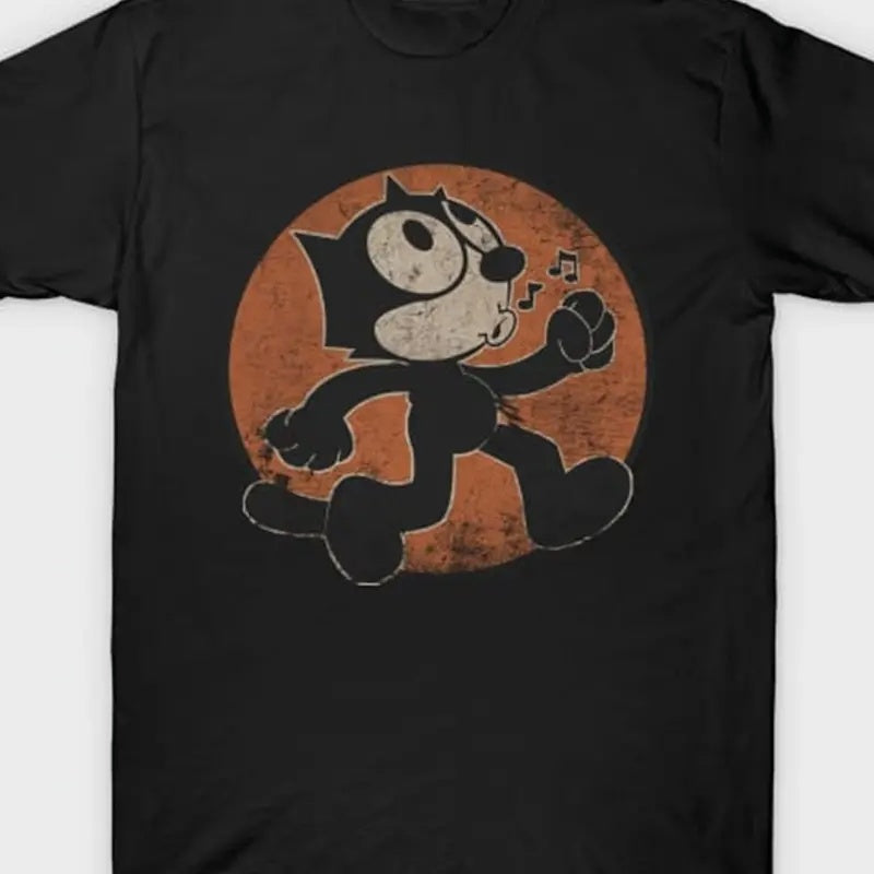 DatNewDrip dancing cat vintage t-shirt featuring a playful cartoon cat design