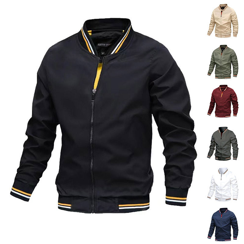 Striped Zip-Up Jacket Baseball Clothing - Mens