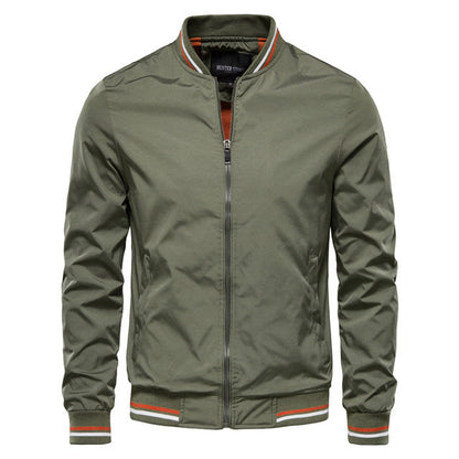 Striped Zip-Up Jacket Baseball Clothing - Mens