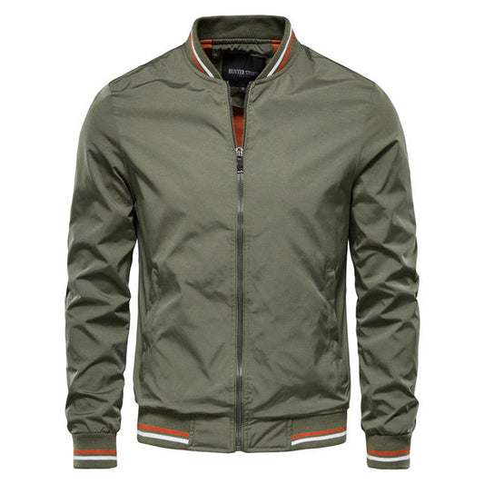 Striped Zip-Up Jacket Baseball Clothing - Mens