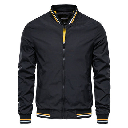Striped Zip-Up Jacket Baseball Clothing - Mens