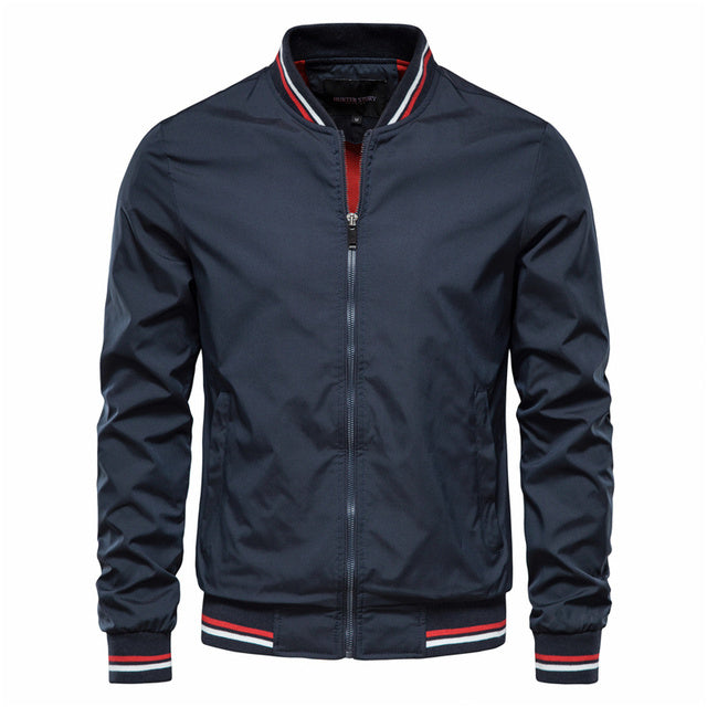 Striped Zip-Up Jacket Baseball Clothing - Mens