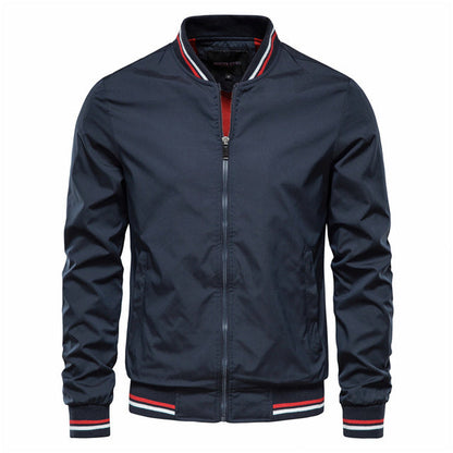Striped Zip-Up Jacket Baseball Clothing - Mens