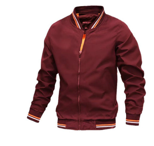 Striped Zip-Up Jacket Baseball Clothing - Mens