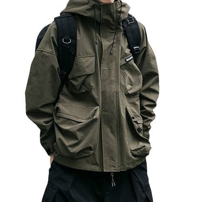 Loose Multi-Pocket Hip Hop Jacket - Mens