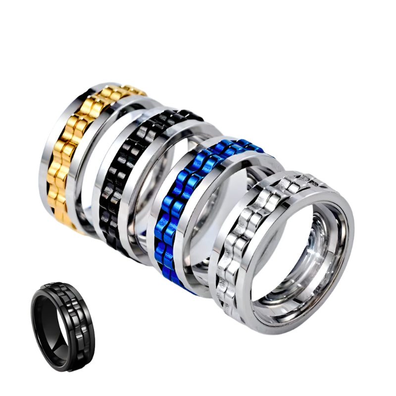 Titanium Anxiety Fidget Spinner Rings