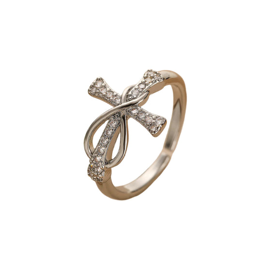 Iced Out Infinity Cross Ring - DATNEWDRIP