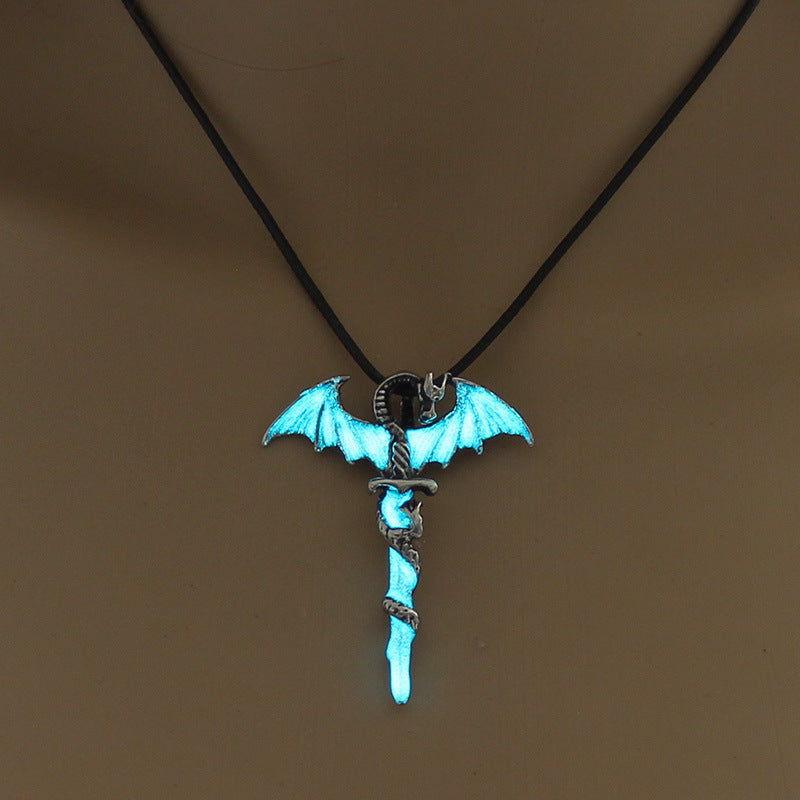 Glowing pterosaur luminous necklace