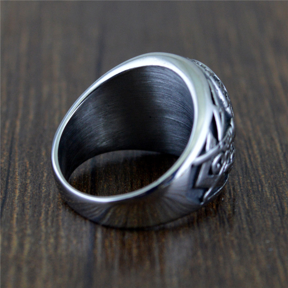 Fashion Jewelry Wholesale Hip Hop Style Ring Masonic Totem Ring Classic Trendy Men Bracelet