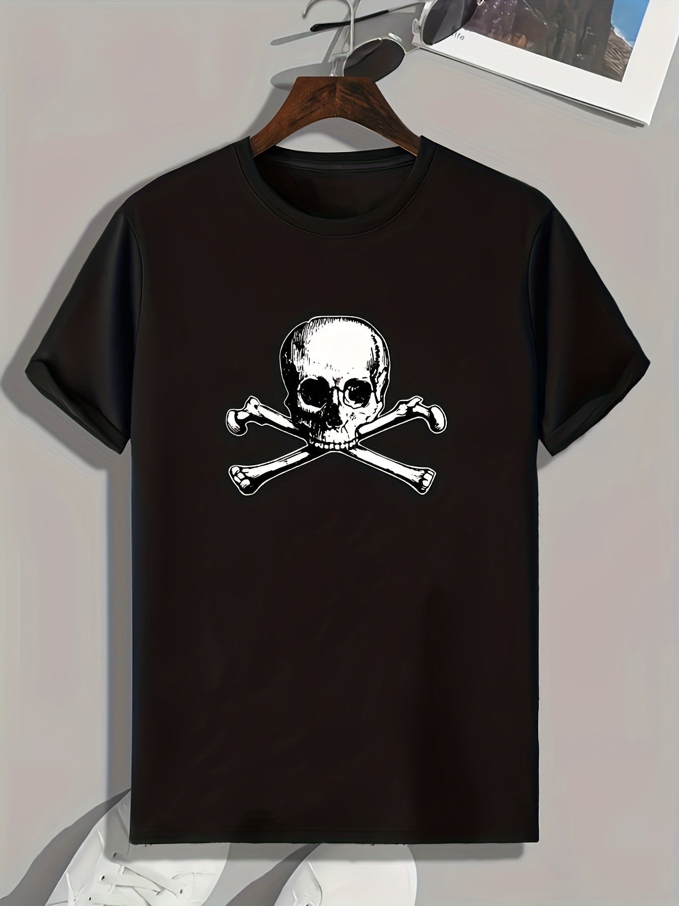 Skull Print, Men's Pattern T-shirt, Summer Casual And Comfortable T-shirt, Men's Clothing