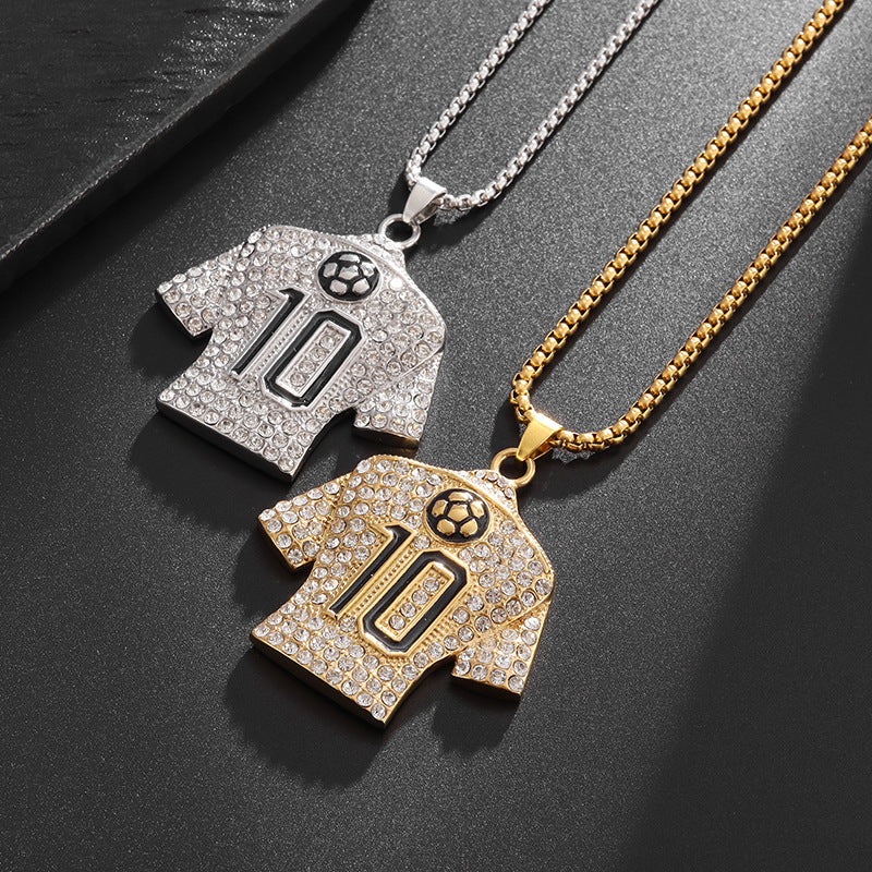 Men's Gold-plated Pendant Ornaments Hip Hop Football Necklace