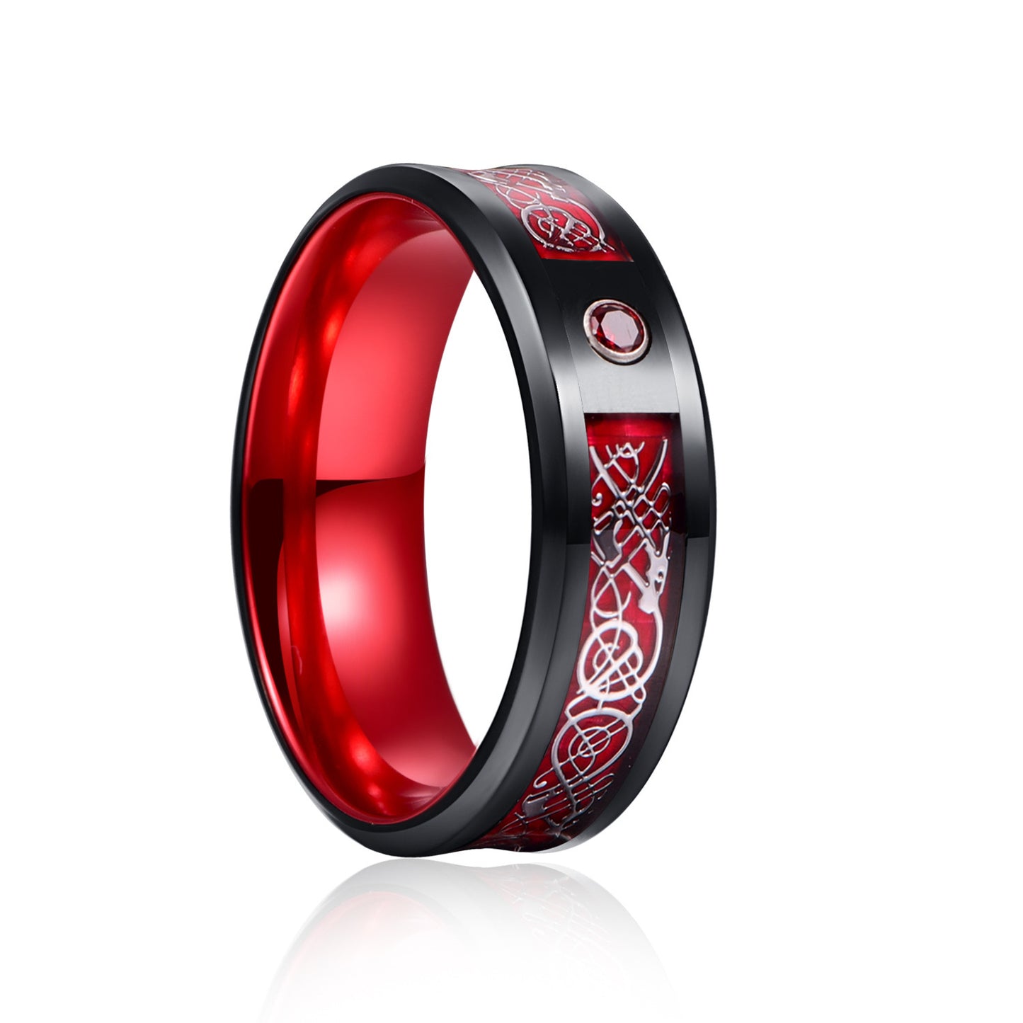 Tungsten Steel Stainless Steel Luminous Red Purple Green Ring