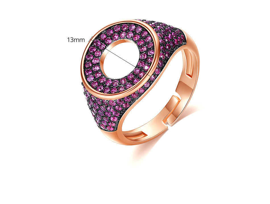 Fashion Hip Hop Ring Zircon Size Adjustable  Women's