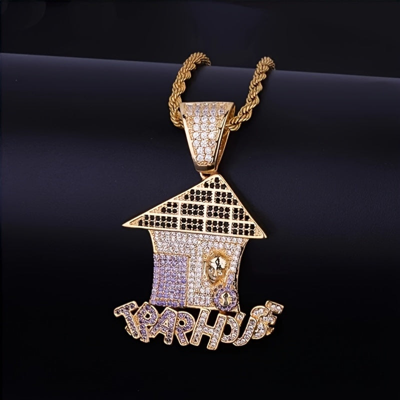 DATNEWDRIP Iced Out Trap House Pendant