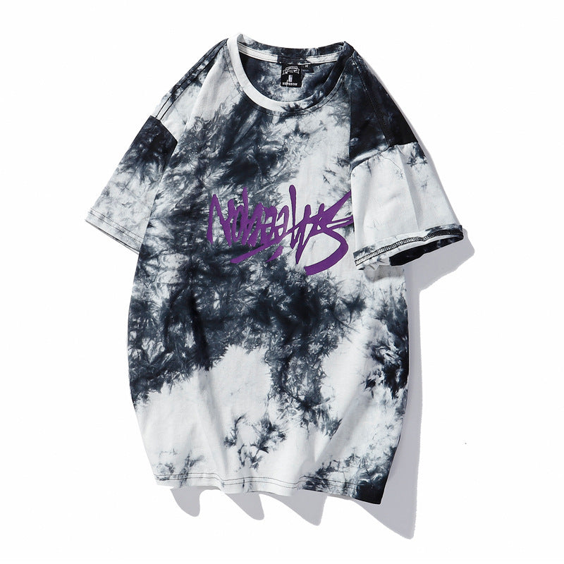 Tie-dye Casual Hip-hop Loose Short-sleeved T-shirt