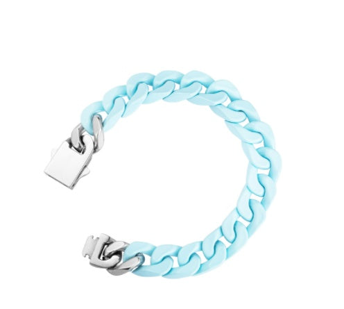 Simple Multi Color Paint Cuban Tide Brand Hip Hop Couple Male And Female Student Bracelet