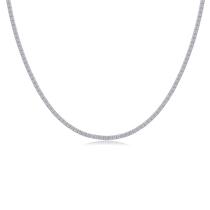 Moissanite Diamond S925 Silver Tennis Chain Four Square Necklace Luxury Fashion