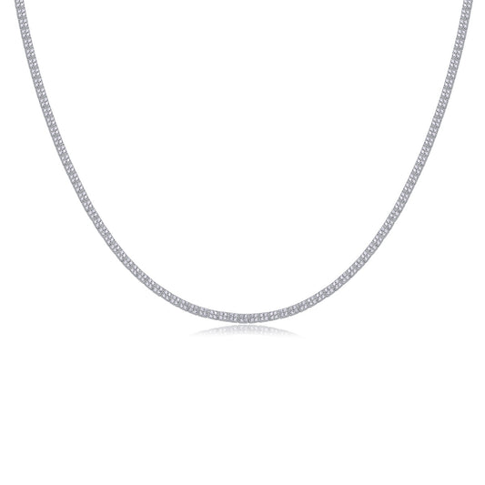 Moissanite Diamond S925 Silver Tennis Chain Four Square Necklace Luxury Fashion
