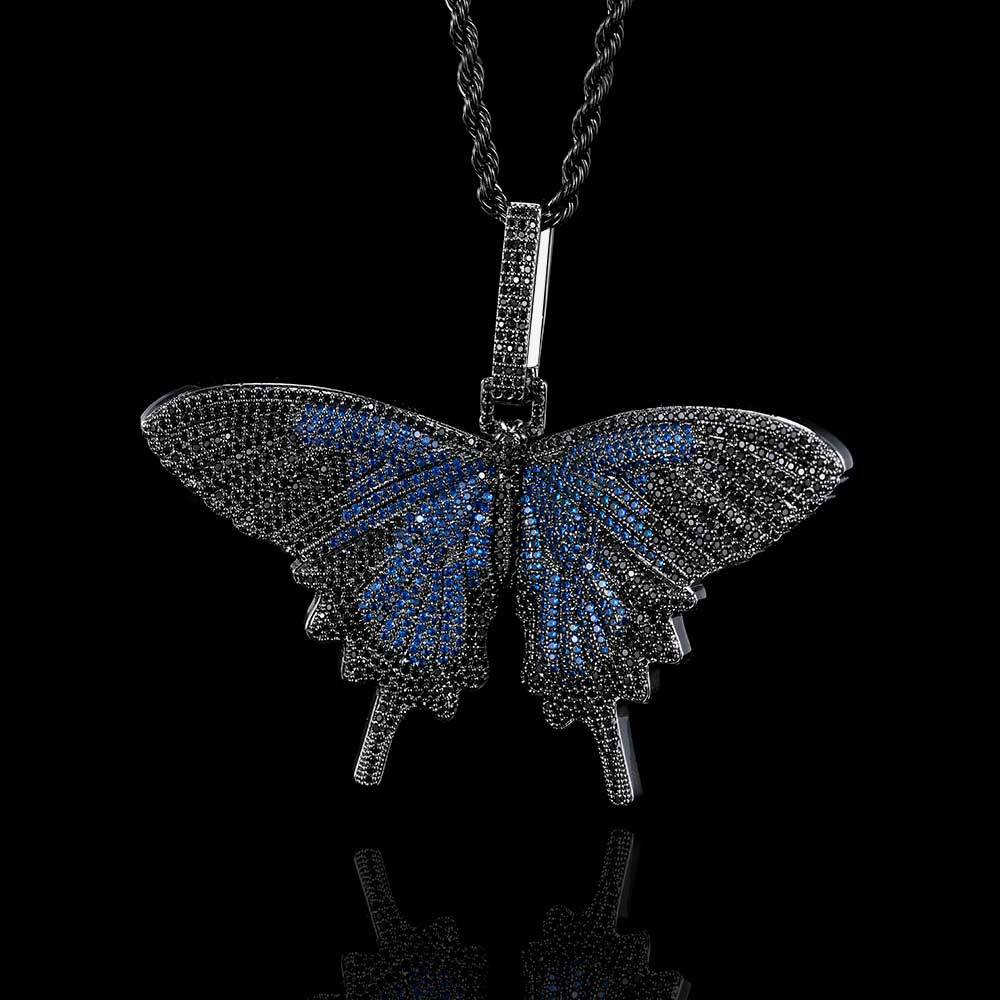 Hip Hop Large Butterfly Pendant Real Gold Electroplating Trendy Necklace