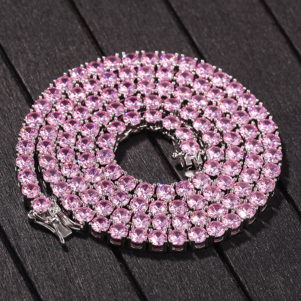 Women's Hip Hop Colorful Zircon Pendant Tennis Chain