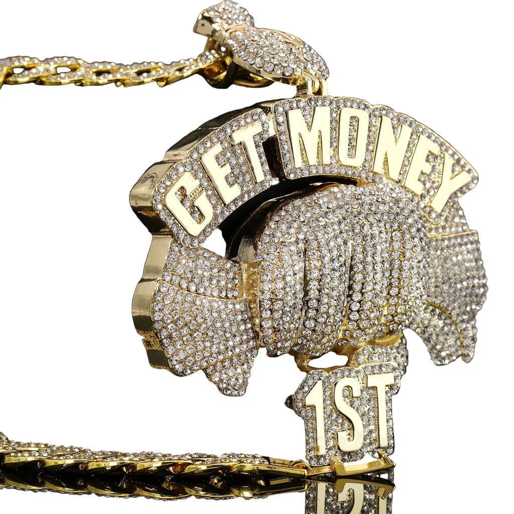 DATNEWDRIP Iced Out Get Money 1st Pendant