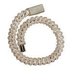 DATNEWDRIP 12mm Wide Double-Row Miami Cuban Link Chain w/ 925 Silver & Inlaid Moissanite Diamnonds