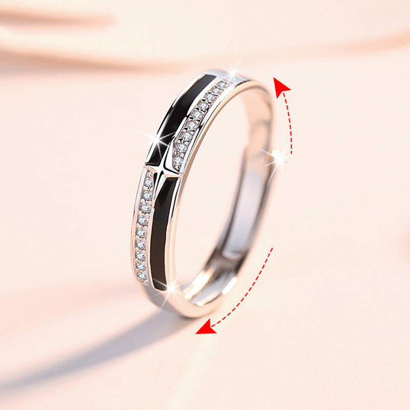 Trendy Single Ring With Stone Hip Hop Simple Niche Tail Ring