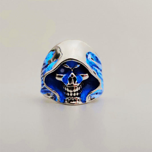 Zinc Alloy Luminous Ring Vintage Skull Ghost Head