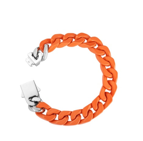 Simple Multi Color Paint Cuban Tide Brand Hip Hop Couple Male And Female Student Bracelet