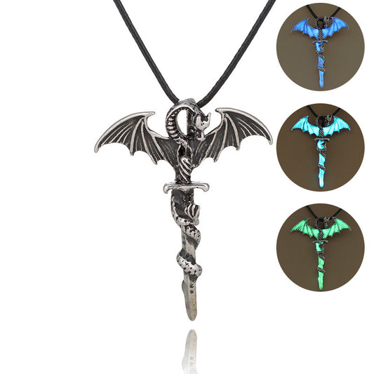 Glowing pterosaur luminous necklace