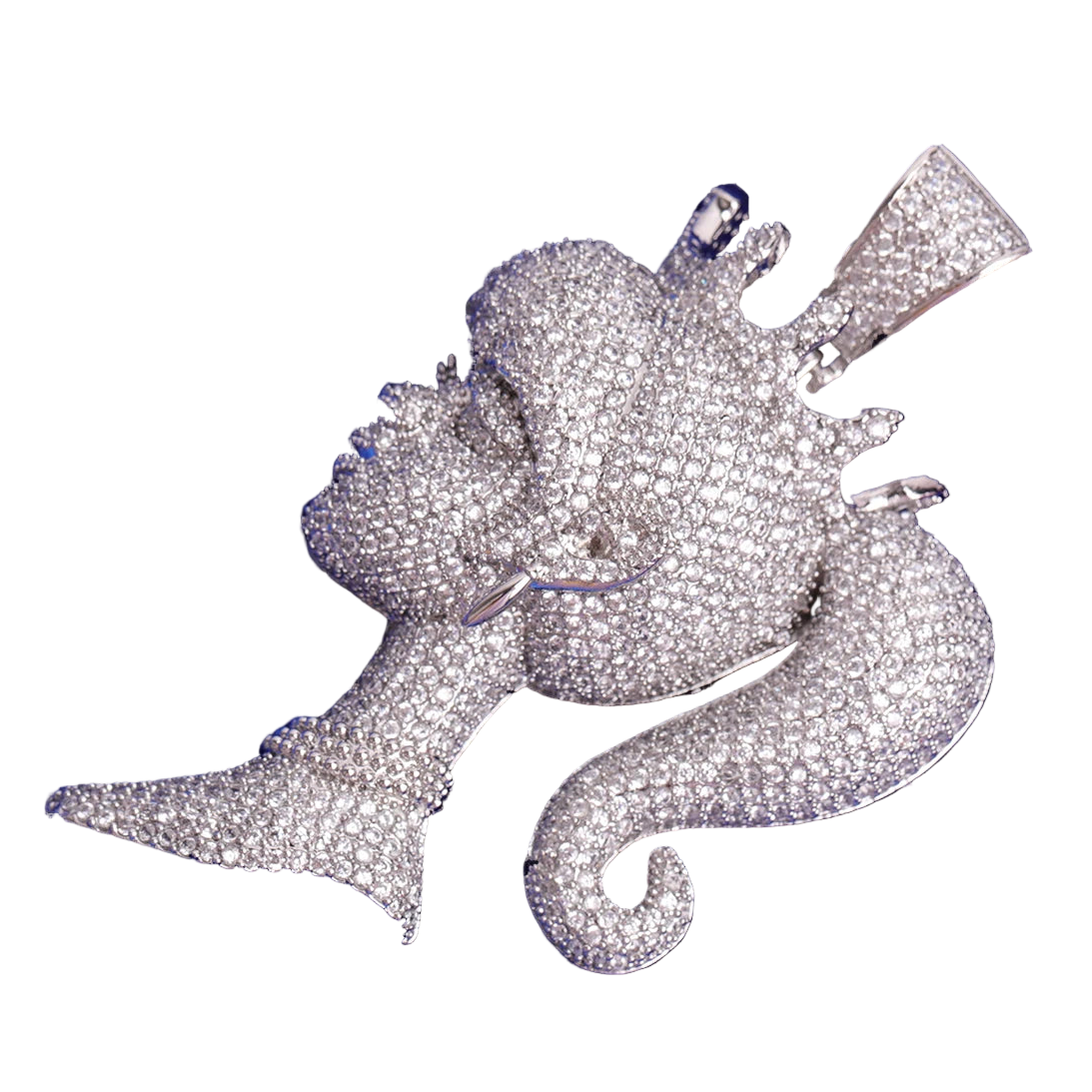 Iced Out queen doll rapper pendant jewelry sparkling with detailed rhinestones for hip-hop style