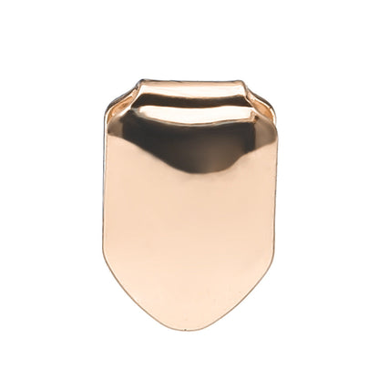 Polished rose gold single tooth grillz cap for front tooth removable jewelry with smooth finish