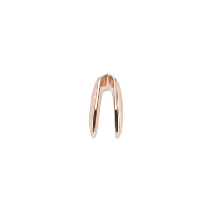 Rose gold polished single tooth grillz U shaped cap for front tooth removable mouth jewelry