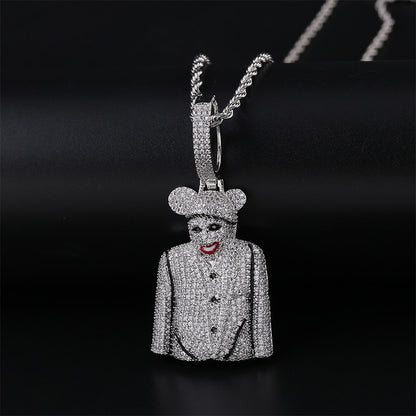 Iced Out Evil Smiling Clown Pendant