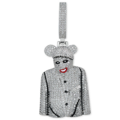 Iced Out Evil Smiling Clown Pendant
