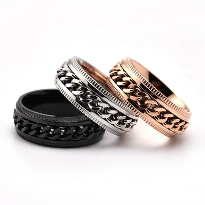 Stainless Steel Spinner Rings Fidget Band