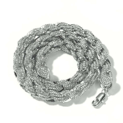 Iced Out Exaggerated Rope Necklace Chain