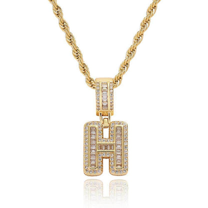 Iced Out Hip Hop Rock Candy Letter Pendant
