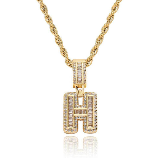 Iced Out Hip Hop Rock Candy Letter Pendant
