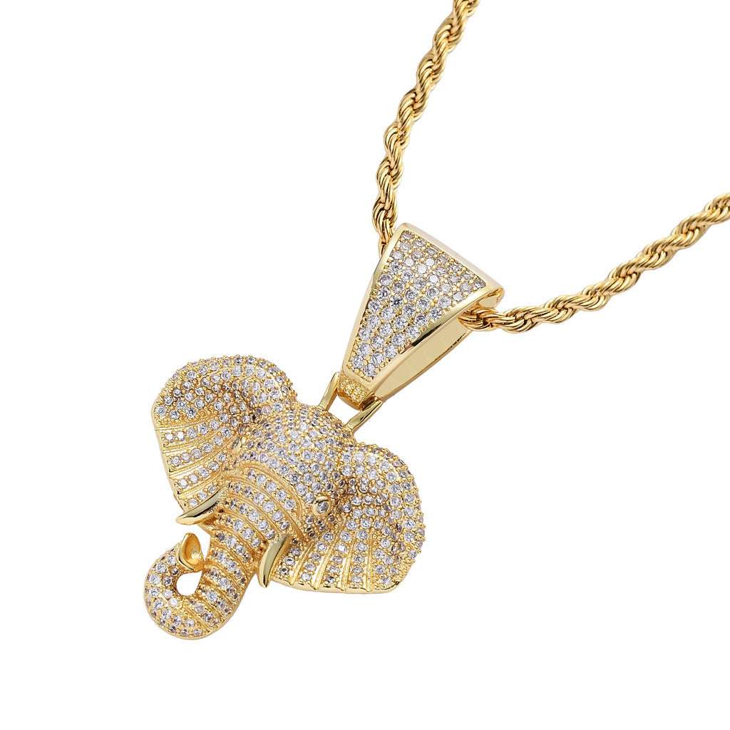 Iced Out Elephant Pendant