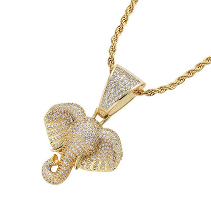 Iced Out Elephant Pendant