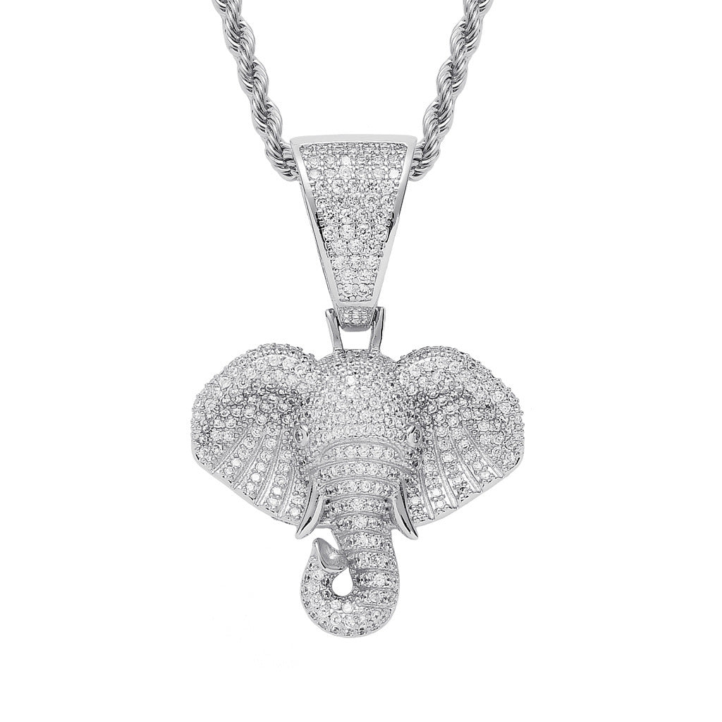 Iced Out Elephant Pendant