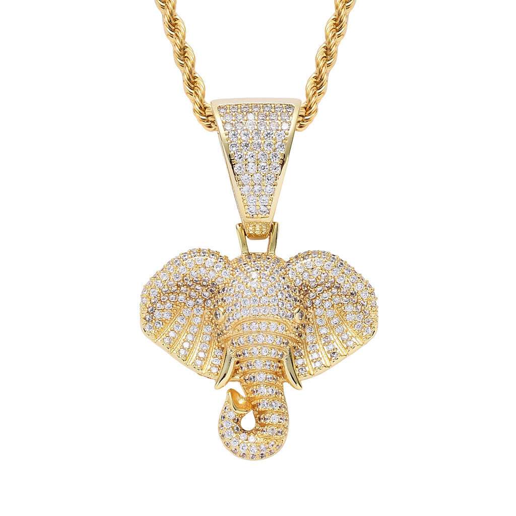 Iced Out Elephant Pendant