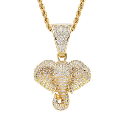 Iced Out Elephant Pendant