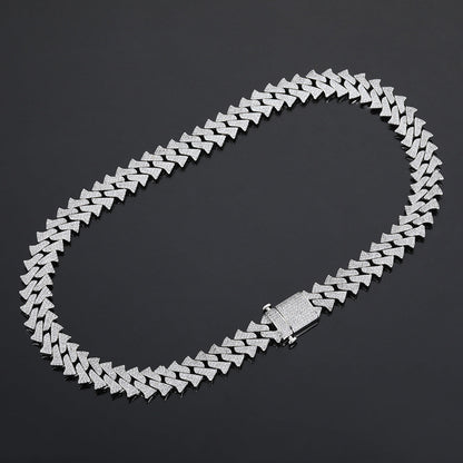 Iced Out 14mm Hip Hop Thorns Cuban Link Chain - DATNEWDRIP