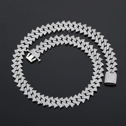 Iced Out 14mm Hip Hop Thorns Cuban Link Chain - DATNEWDRIP