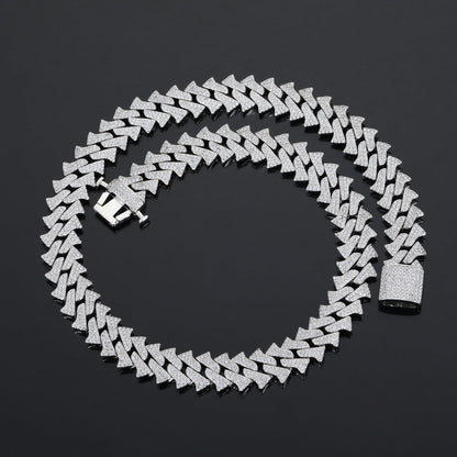 Iced Out 14mm Hip Hop Thorns Cuban Link Chain - DATNEWDRIP